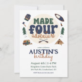 Geboren für Abenteuer 4. Geburtstag Einladung (Vorderseite)