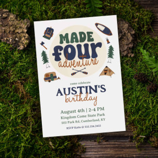 Geboren für Abenteuer 4. Geburtstag Einladung