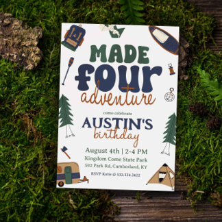 Geboren für Abenteuer 4. Geburtstag Einladung