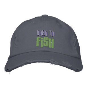 Geboren für bestickte Fische mit gestörter Basebal Baseballkappe