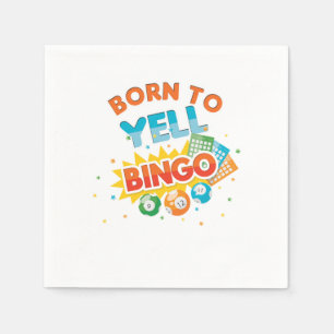 Geboren für Bingo Player Glücksspiel-Geschenk Serviette