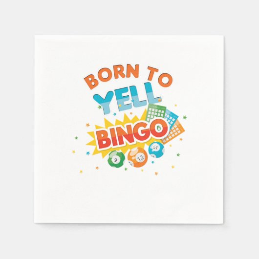 Geboren für Bingo Player Glücksspiel-Geschenk Serviette (Vorderseite)