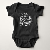 Geboren für Camp Typografie Unisex | Light Gray Baby Strampler (Vorderseite)