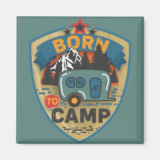 Geboren für Camp Word Art Large Magnet (Vorne)
