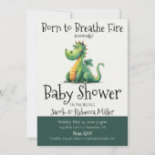 Geboren für das Breathe Fire Baby Dusche Einladung (Vorderseite)