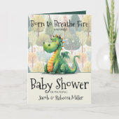 Geboren für das Breathe Fire Baby Dusche Einladung (Vorderseite)