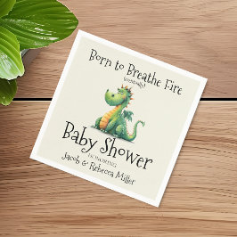 Geboren für das Breathe Fire Baby Dusche Serviette