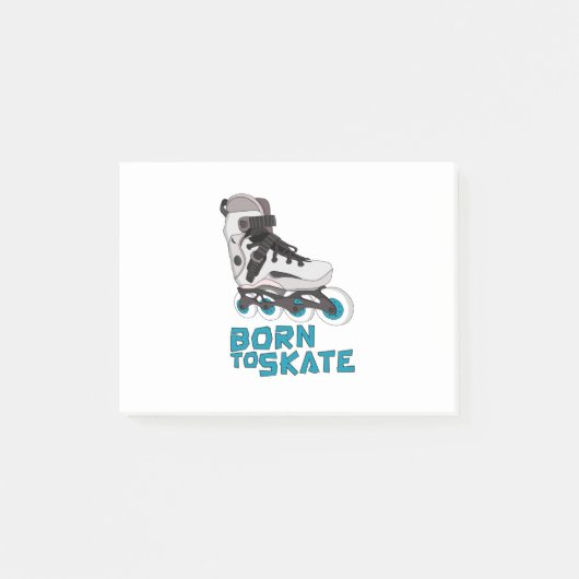 Geboren für den Skate Post-it Klebezettel (Vorderseite)