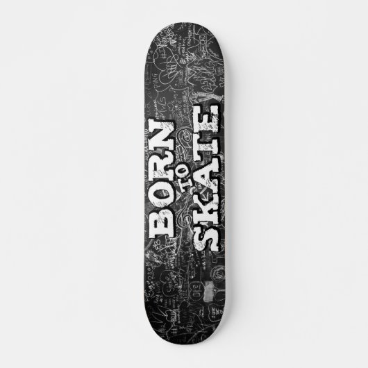 Geboren für den Skate Schwarz-Pappe-Text Skateboard (Vorne)