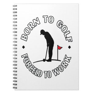Geboren für die Gestaltung des T - Shirt mit Golfz Notizblock