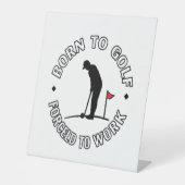 Geboren für die Gestaltung des T - Shirt mit Golfz Sockelschild (Vorderseite)