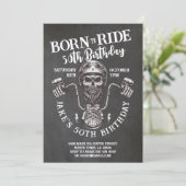 Geboren für Fahrradfahrer Geburtstagskanal Einladung (Stehend Vorderseite)