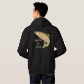 Geboren für Fische Hoodie (Schwarz voll)