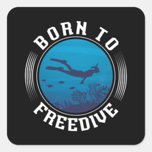 Geboren für Freediving Spearfish Freediver Freediv Quadratischer Aufkleber