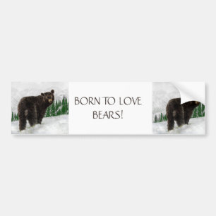 GEBOREN FÜR LIEBE BEARS FUNNY TIERQUOTE AUTOAUFKLEBER