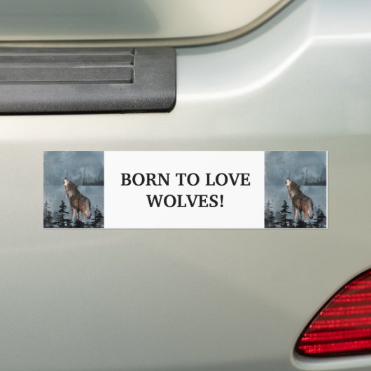GEBOREN FÜR LIEBE WOLVES, WOLF TIERE QUOTE ART AUTOAUFKLEBER (Auf Auto)