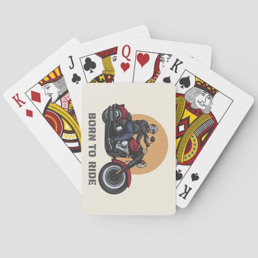 Geboren für Motorradfahrer Spielkarten (Rückseite)