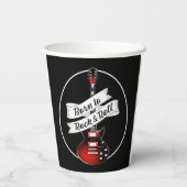 Geboren für Rock & Roll Guitar Rocker Musician Par Pappbecher (Rückseite)