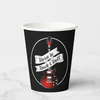 Geboren für Rock & Roll Guitar Rocker Musician Par Pappbecher