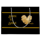 Geboren für Shine Black und Gold große Geschenktas Geschenktüte (Vorderseite)