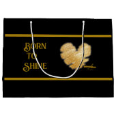 Geboren für Shine Black und Gold große Geschenktas Geschenktüte (Rückseite)