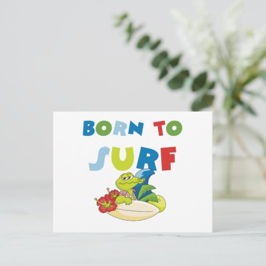 Geboren für Surf-T - Shirt und -Geschenke Postkarte (Stehend Vorderseite)