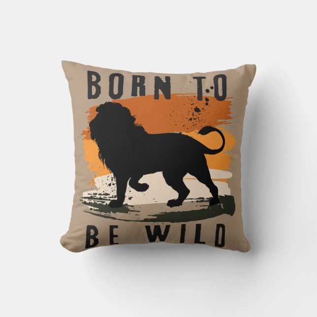 Geboren für Wildtier Kissen (Vorderseite)