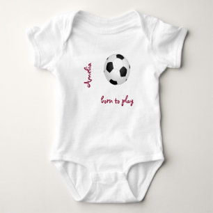 Geboren Fußball spielen Persönliche Bezeichnung  Baby Strampler