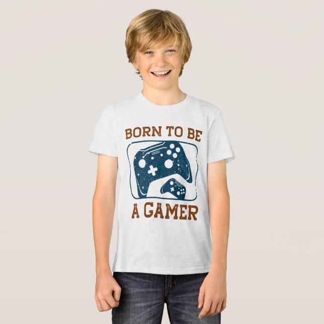 Geboren, Gamer zu sein Tri-Blend Shirt (Vorderseite voll)