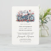 Geboren, gemeinsam Hochzeitsfeier zu fahren Einladung (Stehend Vorderseite)