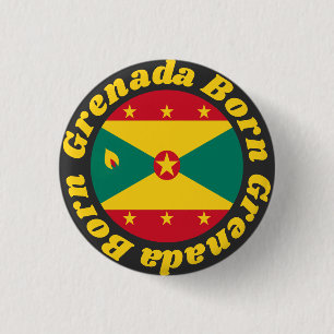 Geboren Grenada Farbiger grenadischer Flag Gelbe Button