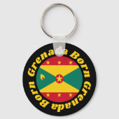 Geboren Grenada | Niedliche Grenada-Flagge mit gel Schlüsselanhänger (Rückseite)