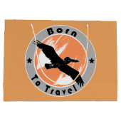 Geboren große Geschenktasche zu reisen Geschenktüte (Rückseite)