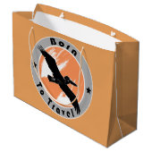 Geboren große Geschenktasche zu reisen Geschenktüte (Rückseite Schrägansicht)
