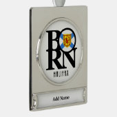 GEBOREN Halifax Nova Scotia Banner-Ornament Silber (Rechts)