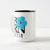 GEBOREN Heeia Blue Hibiskus 15oz Zweifarbige Tasse (Vorderseite Links)
