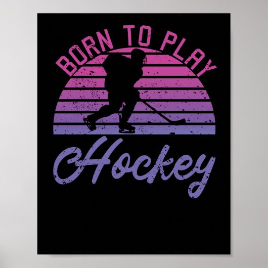 Geboren, Hockey Hockey Winter Vintag spielen Poster (Vorne)