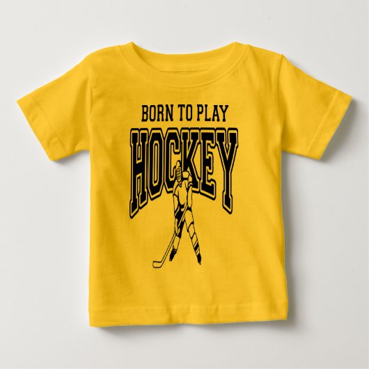 Geboren, Hockey (Schwarzes) zu spielen Baby T-shirt (Vorderseite)
