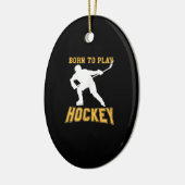 Geboren, Hockey-Spieler-Geschenk für Feldhockey zu Keramik Ornament (Links)