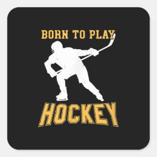 Geboren, Hockey-Spieler-Geschenk für Feldhockey zu Quadratischer Aufkleber