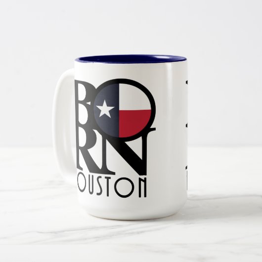 GEBOREN Houston 15oz Zweifarbige Tasse (Vorderseite Links)