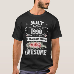 Geboren im 32. Juli Vintag 1990 32. Geburtstag T-Shirt