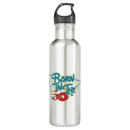 Geboren im 50er Fun Age Graphic Edelstahlflasche