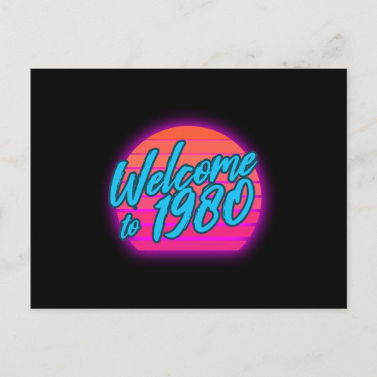 Geboren im 80er 1980 Retro 80er Lover 80er Kostüm Postkarte (Vorderseite)