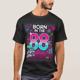 Geboren im 88er Retro Graphic T - Shirt - Neon 80e