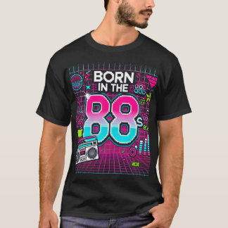 Geboren im 88er Retro Graphic T - Shirt - Neon 80e