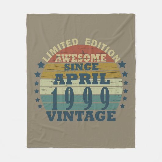 Geboren im April 1999 Vintager Geburtstag Fleecedecke (Vorderseite)