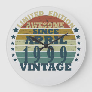 Geboren im April 1999 Vintager Geburtstag Große Wanduhr