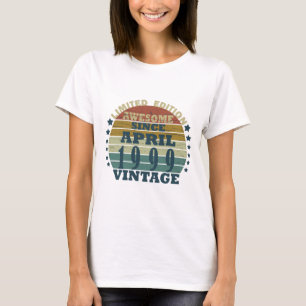 Geboren im April 1999 Vintager Geburtstag T-Shirt