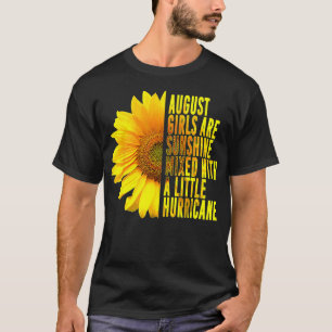 Geboren im August Weibchen Geburtstag Sonnenblume T-Shirt